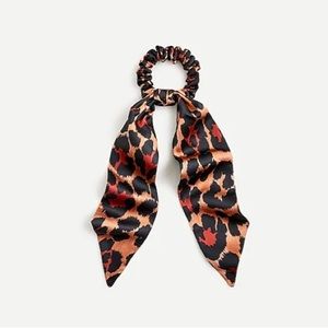 ⚓️J.Crew NWOT Leopard Print Satin Hair Scarf Scrunch